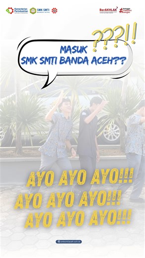 SMK SMTI Banda Aceh on Instagram: "POV: Kamu masuk SMK SMTI Banda Aceh dan masa depanmu jadi secerah ini! ✨ ✅ Jurusan hits (TMI, APL, TKI) ✅ Ekskul seru (Robotic, Futsal, Paskib) ✅ Jago produksi, analis, & maintenance ✅ Prakerin ke luar daerah (Medan, Jogja, Tangerang) ✅ Fasilitas Lab Standar Industri & Sertifikat Kompetensi Ayo ayo ayooo mendaftar sekarang juga! 📢 #kemenperin #spmbsmtiaceh #bpsdmikemenperin #vokasi #siapkerja"