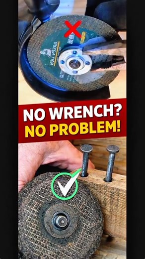 How to Remove a Grinder Nut Without a Wrench | Genius Emergency Fix‼️#shorts