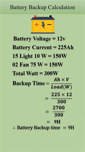 Battery Backup Calculation #homeappliances #electrician #HouseWiring #EngineeringTips | Resonance Automation