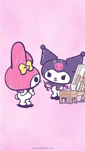 My Melody and Kuromi always know how to capture one another! 🎨 #Sanrio #MyMelody #Kuromi #Besties