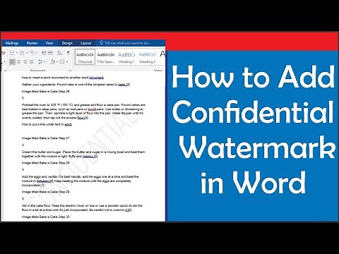 How to Add Confidential Watermark in Word