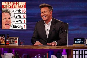Gordon Ramsay used the F-word SIXTEEN TIMES in half an hour on Nightly Show debut