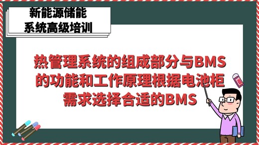 热管理系统的组成部分与BMS的功能和工作原理根据电池柜需求选择合适的BMS【新能源储能系统高级培训】
