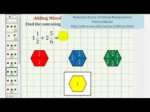 Ex: Find the Sum of Two Mixed Numbers Using Pattern Blocks