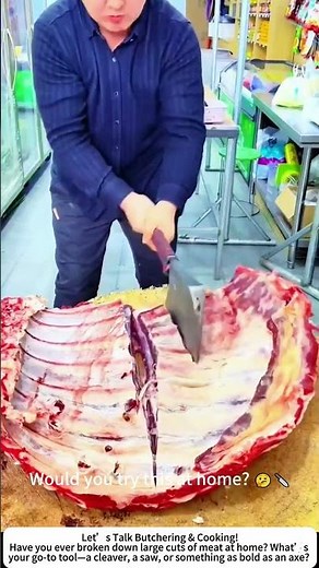 Chopping Beef Ribs with an Axe – Bold Butchering at Home! 🥩🪓