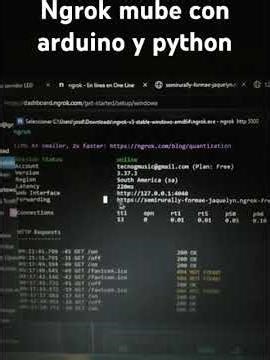 Arduino Python en la nube con Ngrok #arduino #inventor #experimento #python #robotica #parati