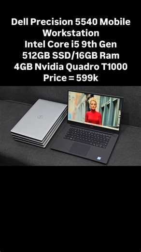 Laptops | Dell | HP | Lenovo | Acer | Asus | MSI | Razer on Instagram: "AWOOF Foreign Used Dell Precision 5540 Mobile Workstation Intel® Core™ i5-9400H 9th Gen Quad-core Processor 8M Cache, up to 4.30 GHz 4GB Dedicated Nvidia Quadro T1000 512GB Solid State Drive 16GB DDR4 Memory(Upgradable to 64GB RAM) 1920X1080 Full HD Display 15 inches borderless Display Backlit Keyboard Slim and Sleek Design Edge to Edge Infinity Display Bluetooth and Webcam enabled Comes with Original Charger 🔌 Awesome Disp
