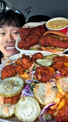 Viral Dave's Hot Chicken Mukbang 🔥 | Foodie Eating Show #shorts #asmr #daveshotchickenuk #mukbang