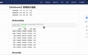 df.describe() 拷贝代码
