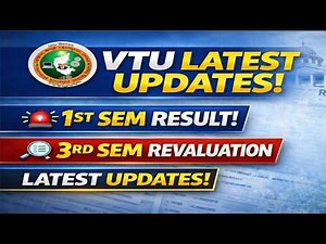 VTU 1st Sem Results 2026 Update | 3rd Sem Revaluation updates