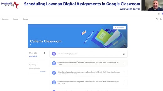Scheduling in Google Classroom with Lowman Digital