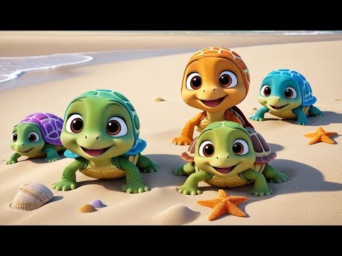 Ten Tiny Turtles Crawl Along | Fun Counting Song for Kids | Turtle Adventure Rhyme