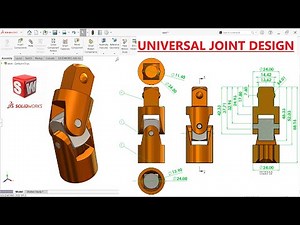 Design and assembly of Universal joint in SolidWorks | Solidworks Tutorial