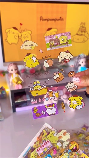 💛Pompompurin stickers💛 #unboxing #sanrio #pompompurin #desksetup #stationery #stickers #hellokitty