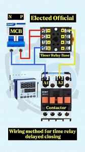17K views · 268 reactions | Wiring method for time relay delayed closing #ElectedOfficial #ElectricalTips #DIYElectric #ElectricProjects #HomeElectrical #TechTutorial #LifeHacks #ElectricalHack #ElectricalEngineering #MotorControl #ThreePhaseMotor #IndustrialAutomation #ElectricalSafety #EngineeringTraining #ControlPanelDesign | 퐄퐥퐞퐜퐭퐞퐝 퐎퐟퐟퐢퐜퐢퐚퐥 | Facebook