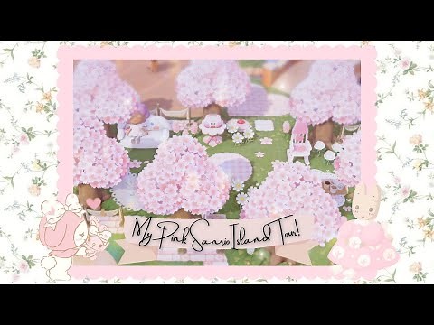 MY CUTE PINK SANRIO ISLAND TOUR! | ANIMAL CROSSING NEW HORIZONS 🌸
