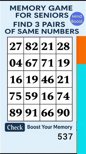 Brain Exercise for Seniors – Keep Your Mind Active | Match the Numbers