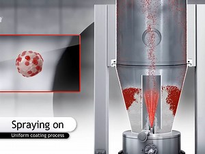 Glatt Wurster HS coating process in a fluidized bed