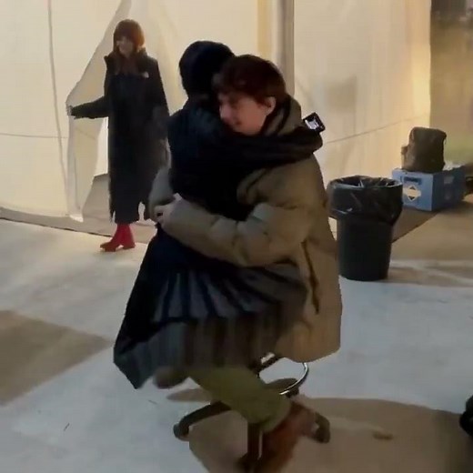 jenna ortega with hunter doohan behind the scenes of wednesday #shorts