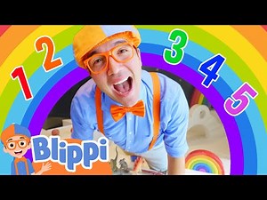 Blippi Learns Numbers with Rainbow Colors | Blippi - Learn Colors and Science