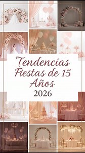 ✨ ¿Buscando ideas para una fiesta de 15 años en tendencia para el 2026? ✨ Aquí te dejo algunas de las decoraciones más hermosas y modernas que están marcando tendencia este año. Cada estilo tiene su propia magia… ¡y seguro encontrarás tu favorita! 💖🥳 🌸 Rosa blush y dorado – Elegancia pura con flores espectaculares y brillo delicado. 💜 Lavanda con detalles holográficos – Un ambiente moderno y mágico lleno de luz. 👑 Azul hielo estilo princesa – Un sueño real lleno de encanto y sofisticación. 