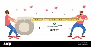 Social distancing, keep distance with people in public places to stop spreading COVID-19 coronavirus concept. Flat vector illustration Stock Vector Image & Art - Alamy