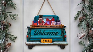 Watch Farmhouse truck welcome sign with 11 interchangeable inserts on Amazon Live