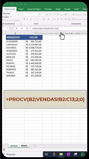 COMO USAR A FUNÇÃO PROCV NO EXCEL