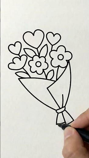 Flower Bouquet drawing tutorial #kawaii