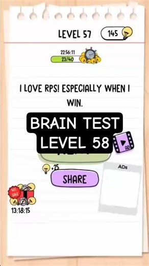 BRAIN TEST LEVEL 58 #braintest #braintestsolution #game #level58