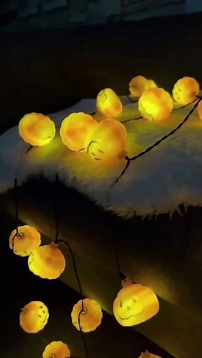 Spooky Orange Pumpkin String Lights 🎃✨ Light Up Your Halloween