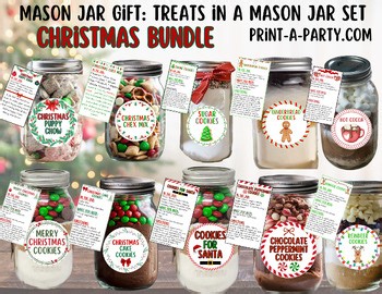Christmas Mason Jar Gift Kit BUNDLE - 10 different Mason Jar Kits!