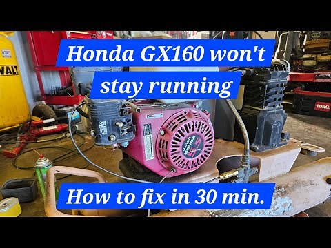 honda GX160 won't stay running how to fix DIY