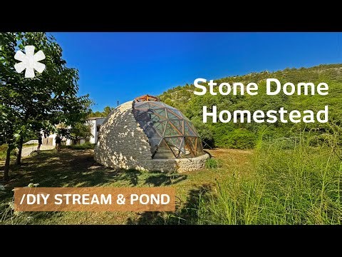 Building private eco-village with DIY stone dome and full ecosystem 🌿🐟