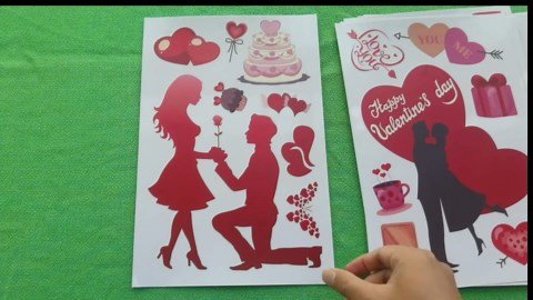 Valentines Day Decor Window clings 10 Sheet for Glass Windows Double-Sided Valentines Day Decorations Heart Window Decal