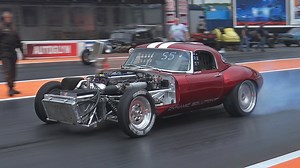 2.8K views · 66 reactions | Back at Dragstalgia 2017, The Charlie's Classic & Custom Body & Paint Shop E-Type took on the Santa Pod Raceway 1/4 mile! This is a genuine 1966 Jaguar E-Type Series 1 that has been restored from essentially a bulkhead and a rear clip. It's built for the purpose of drifting and is powered by a Toyota 1JZ-GTE engine producing 478 BHP and 490 LB/FT at 1.6 bar of boost. | Mk1Kieran | Facebook