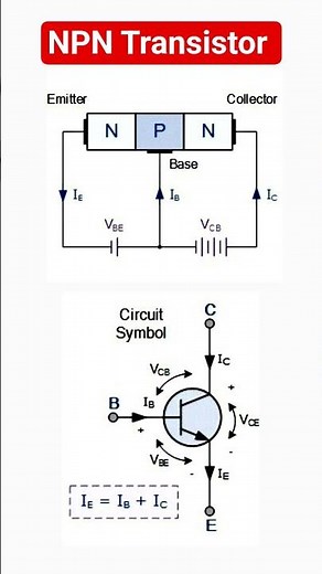 NPN Bipolar Junction Transistor working #electronicseducation #electronicsrd #bjt