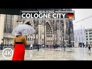 [4K] Cologne Germany Autumn Walk in the Rain - City Center Walking 2020