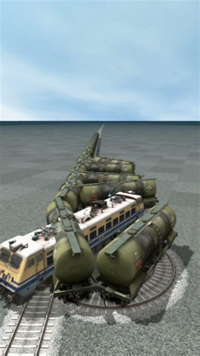 Dangerous Funny Train Crossing On Massive Railroad 💥🤯 BeamNG.Drive Train simulator 3D #shorts