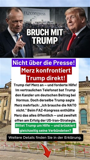 Trump sagte Merz: Ich brauche die NATO nicht — mehrmals!