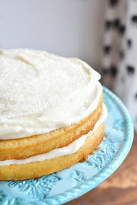 Homemade white cake from scratch