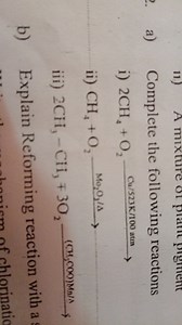 a) Complete the following reactionsi) 2CH4​ O2​ Cu/ /23 K/100a... | Filo