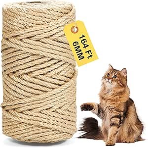 Jute Twine String - 164ft 6mm Eco-Friendly Heavy-Duty Cord for Crafts, Garden & Packaging | Natural Fiber Rope for DIY Decor, Bundling & Industrial Projects