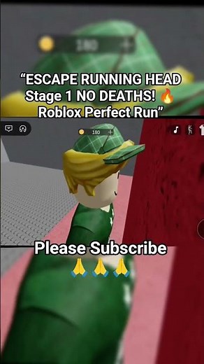 ESCAPE RUNNING HEAD Stage 1 NO DEATHS! 🔥 Roblox Perfect Run #roblox