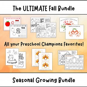 Fall Preschool Activities Growing Bundle | Worksheets, Crafts, Math, Literacy...