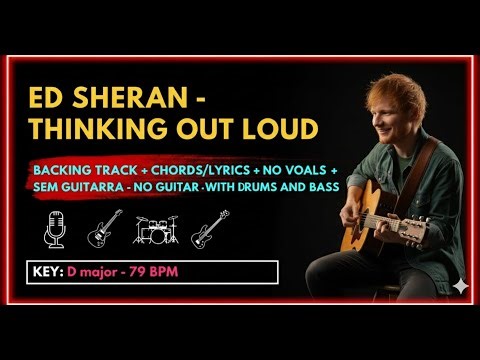 Ed Sheeran - Thinking Out Loud (PLAYBACK WITH CHORDS, No Vocals, No Guitar) | #easyguitartutorial