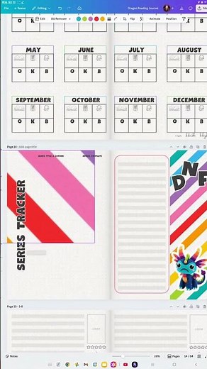 Using Canva to create a digital reading journal (on tablet) #bulletjournal #readingjournal