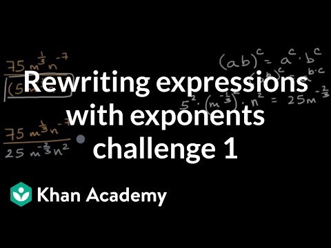 Rewriting expressions with exponents challenge 1 | Algebra 1 (TX TEKS) | Khan Academy