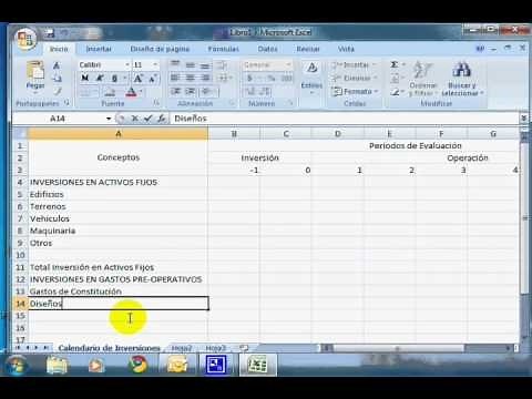 Formulación y Evaluación de Proyectos_Calendario de Inversiones con EXCEL