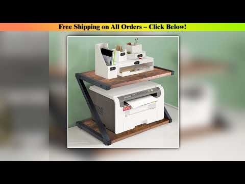 Printer Copier Stand Storage Shelf Rustic Bookshelf Heavy Duty Rack Sturdy Wood for Home Small